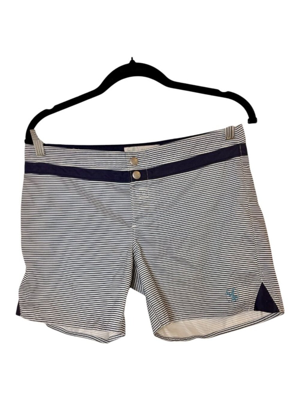 Carve Designs Navy White Striped Board Shorts Swim 5" Inseam Size 2